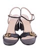 Gucci Double G Logo Leather Slingback Sandals