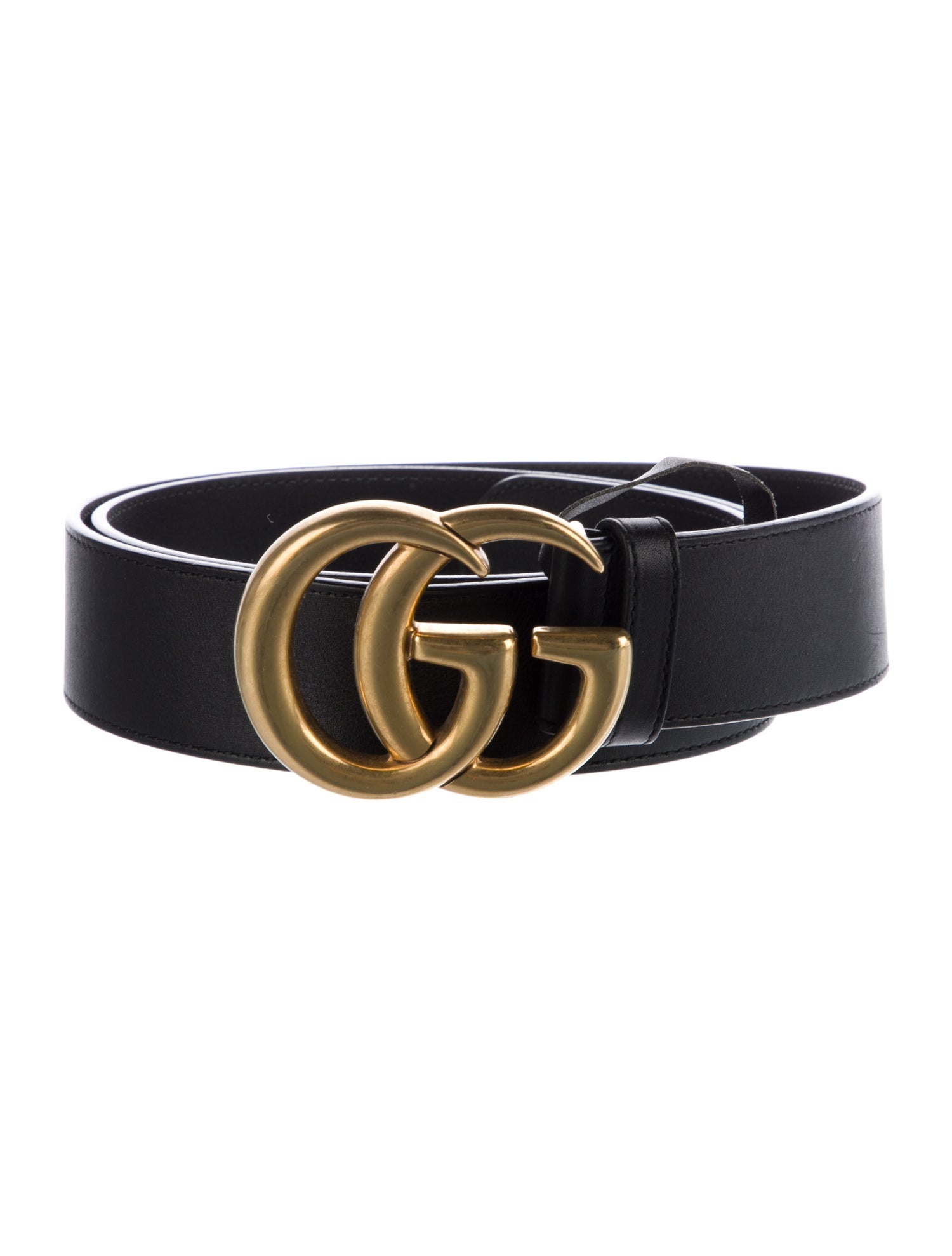 Gucci Double G Logo Leather Belt
