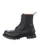 Gucci Sylvie Web Accent Leather Combat Boots