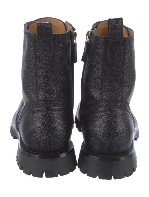 Gucci Sylvie Web Accent Leather Combat Boots