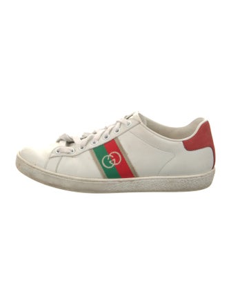 Gucci Web Accent Leather Sneakers