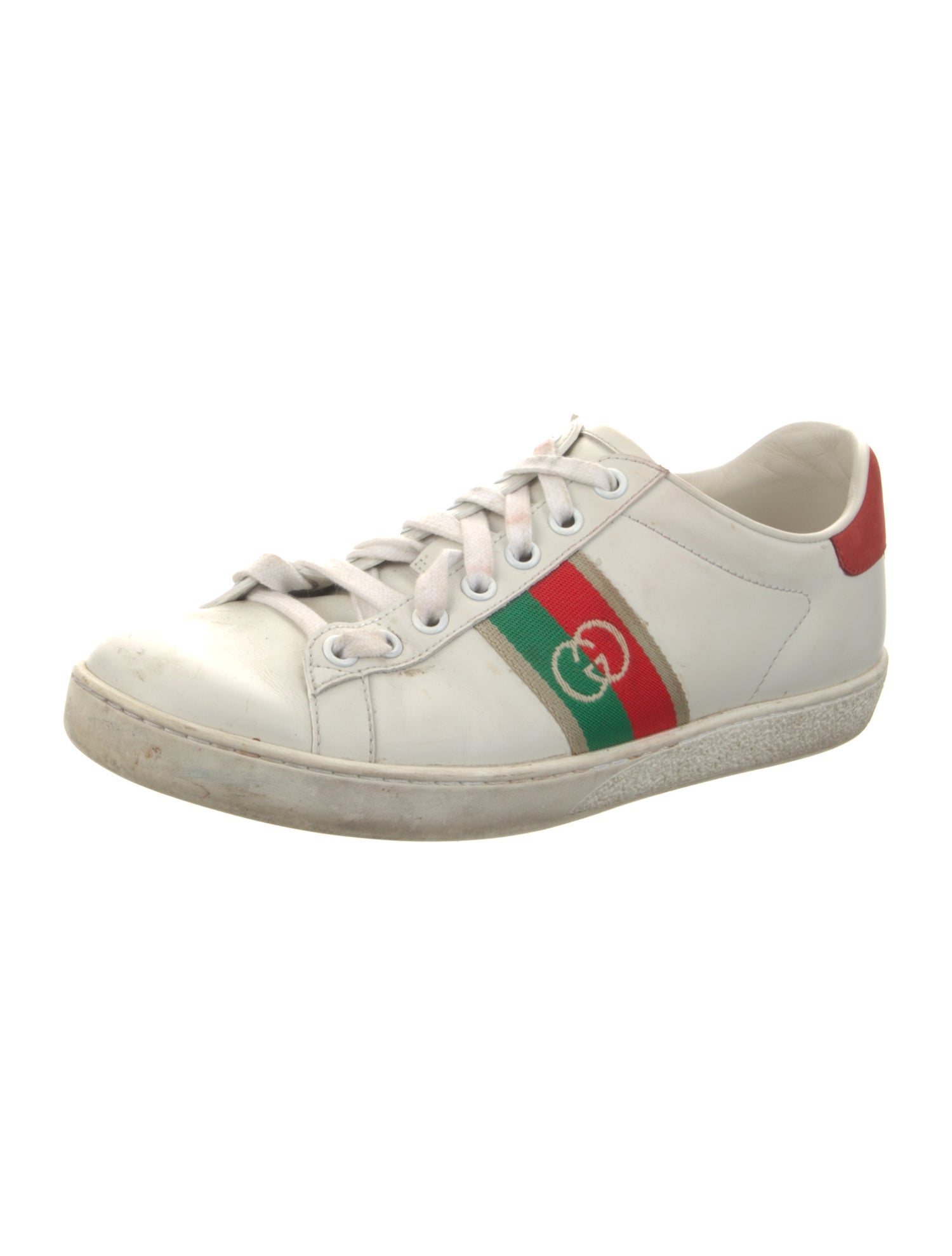 Gucci Web Accent Leather Sneakers