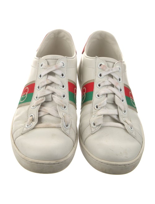 Gucci Web Accent Leather Sneakers