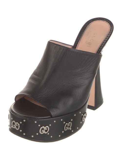 Gucci GG Logo Leather Mules