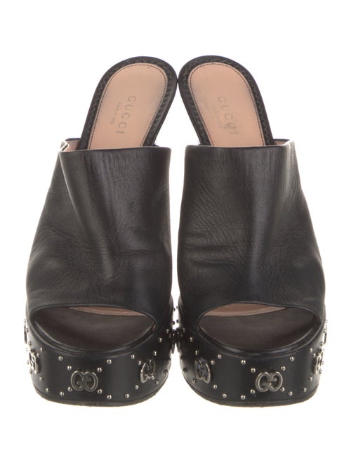 Gucci GG Logo Leather Mules