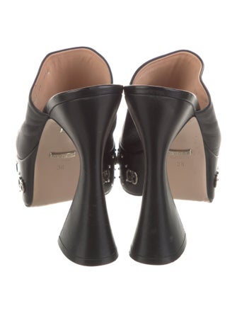 Gucci GG Logo Leather Mules