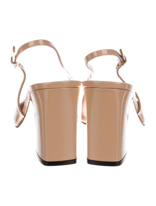 Gucci Horsebit Accent Patent Leather Slingback Pumps