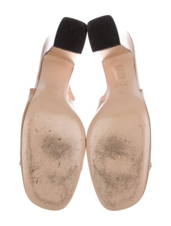 Gucci Horsebit Accent Patent Leather Slingback Pumps