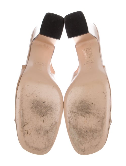 Gucci Horsebit Accent Patent Leather Slingback Pumps