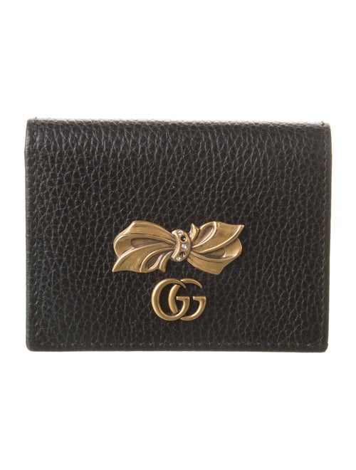 Gucci GG Marmont Butterfly Card Case Double G Logo Wallet