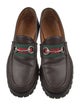 Gucci Web Accent Leather Loafers