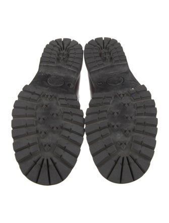 Gucci Web Accent Leather Loafers