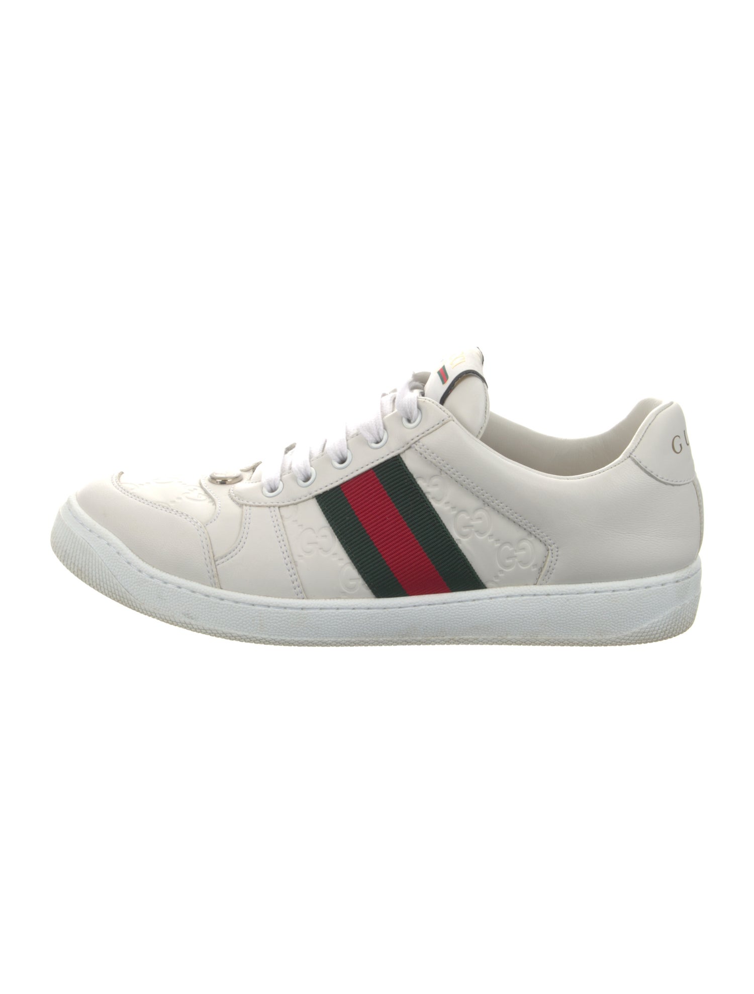 Gucci Web Accent Leather Sneakers