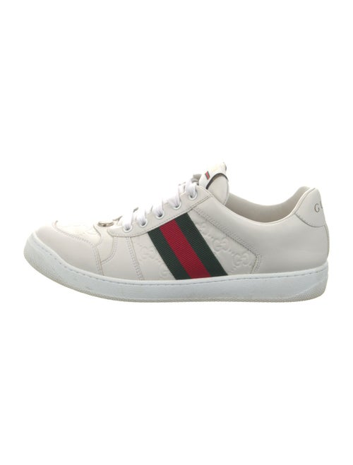 Gucci Web Accent Leather Sneakers