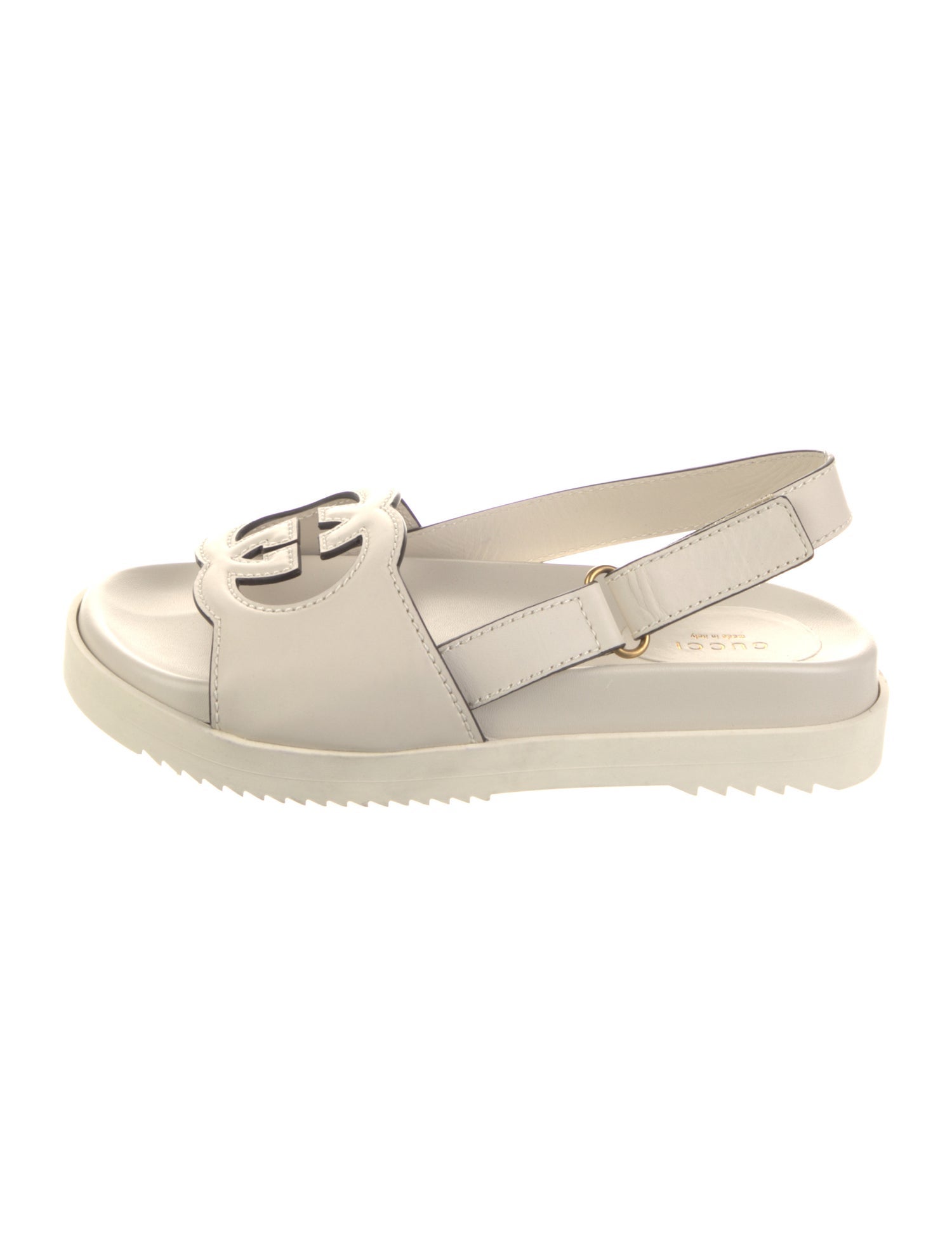 Gucci Interlocking G Logo Leather Slingback Sandals