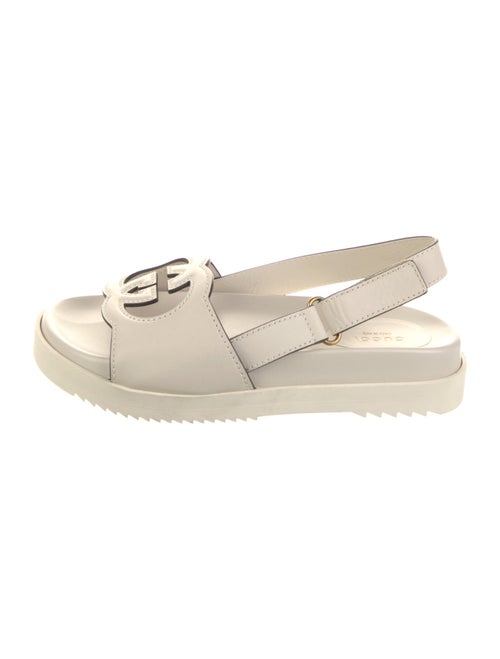 Gucci Interlocking G Logo Leather Slingback Sandals