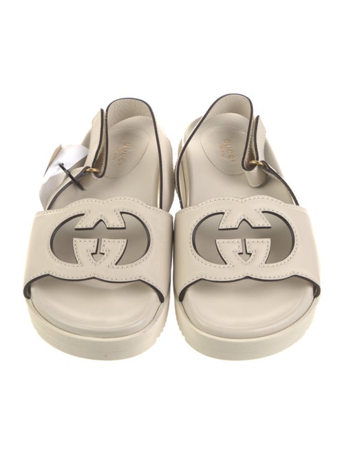 Gucci Interlocking G Logo Leather Slingback Sandals