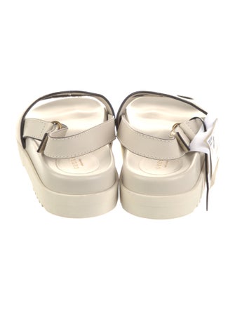 Gucci Interlocking G Logo Leather Slingback Sandals