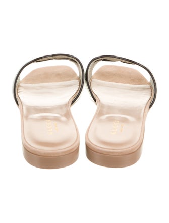 Gucci Interlocking G Logo Leather Slides