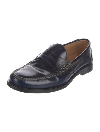 Gucci Leather Scalloped Accent Dress Loafers
