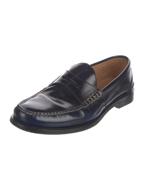 Gucci Leather Scalloped Accent Dress Loafers