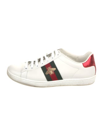 Gucci Web Accent Leather Sneakers