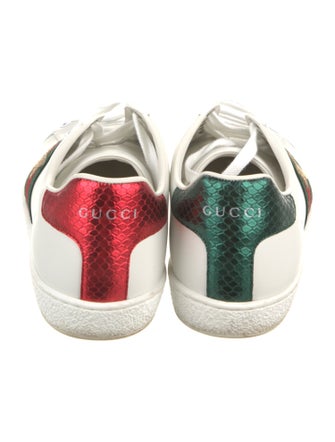 Gucci Web Accent Leather Sneakers