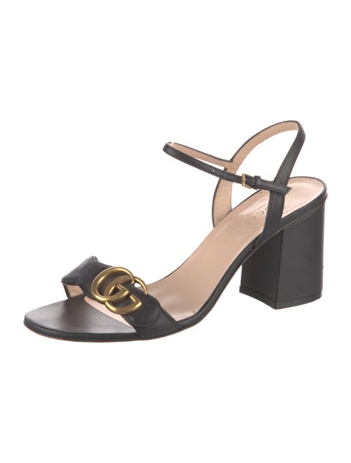 Gucci Running GG Logo Leather Slingback Sandals