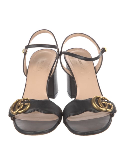 Gucci Running GG Logo Leather Slingback Sandals