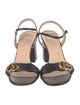 Gucci Running GG Logo Leather Slingback Sandals