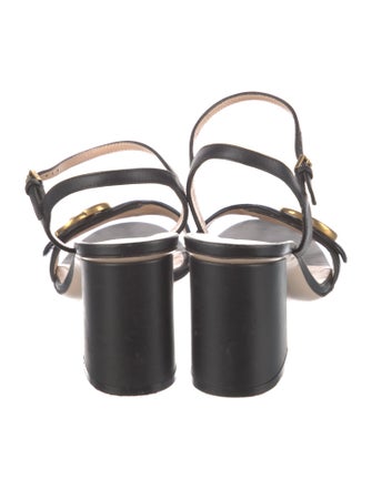 Gucci Running GG Logo Leather Slingback Sandals