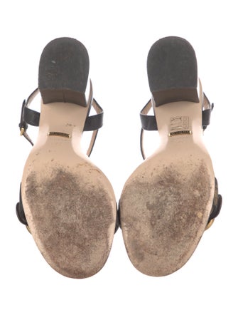 Gucci Running GG Logo Leather Slingback Sandals