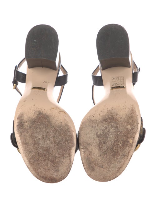 Gucci Running GG Logo Leather Slingback Sandals