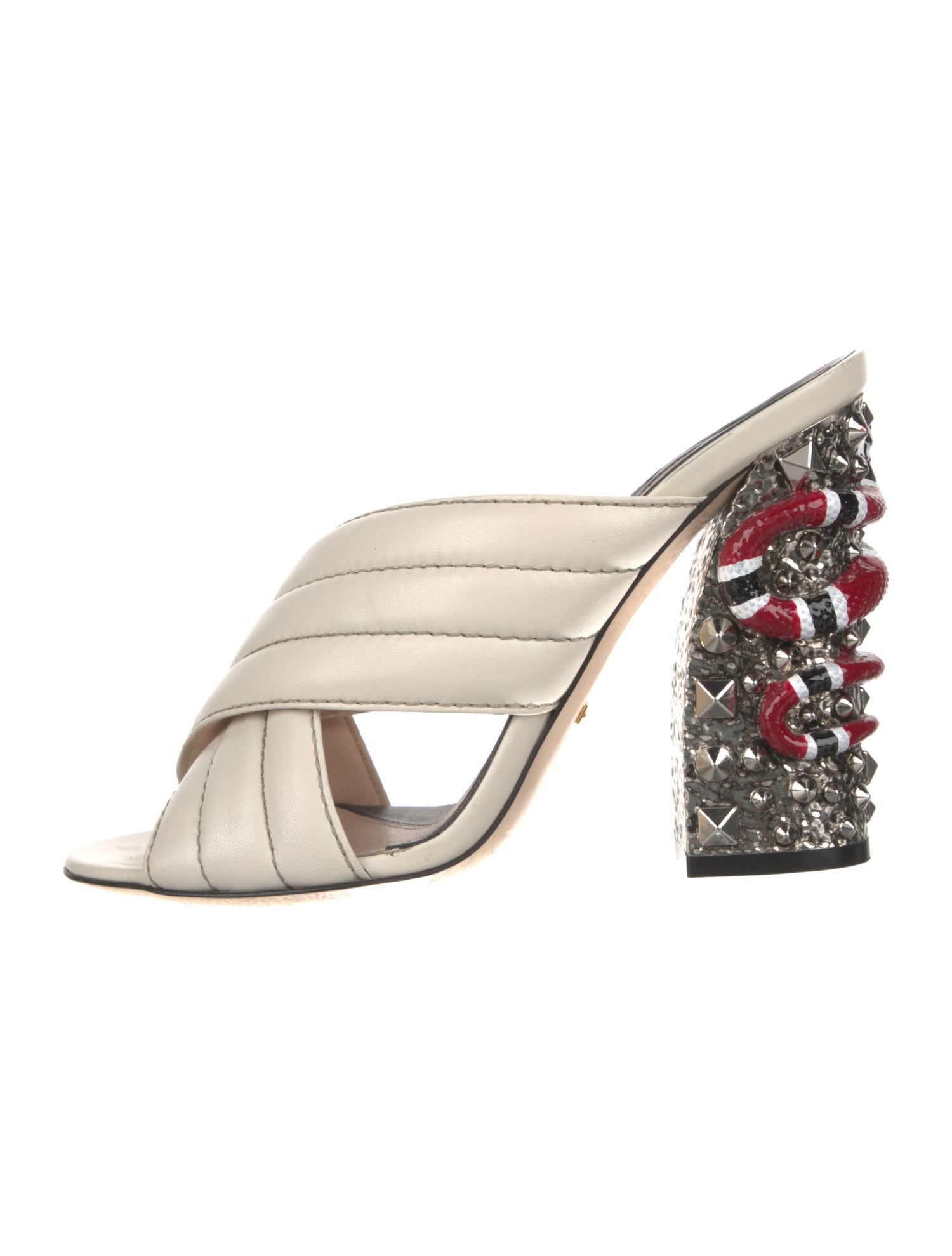 Gucci Kingsnake Leather Slides