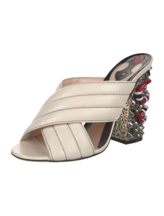 Gucci Kingsnake Leather Slides