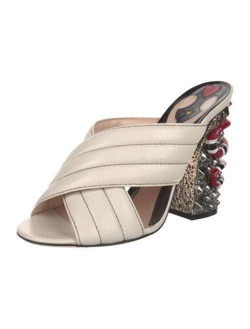 Gucci Kingsnake Leather Slides