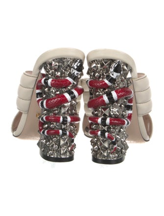 Gucci Kingsnake Leather Slides