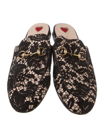 Gucci Mesh Lace Pattern Mules