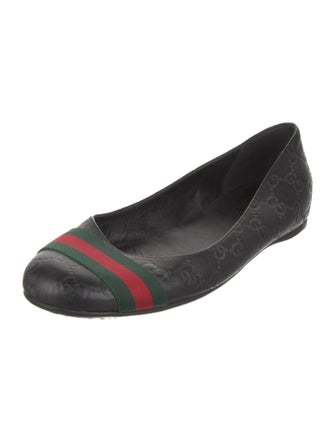Gucci Web Accent Leather Flats