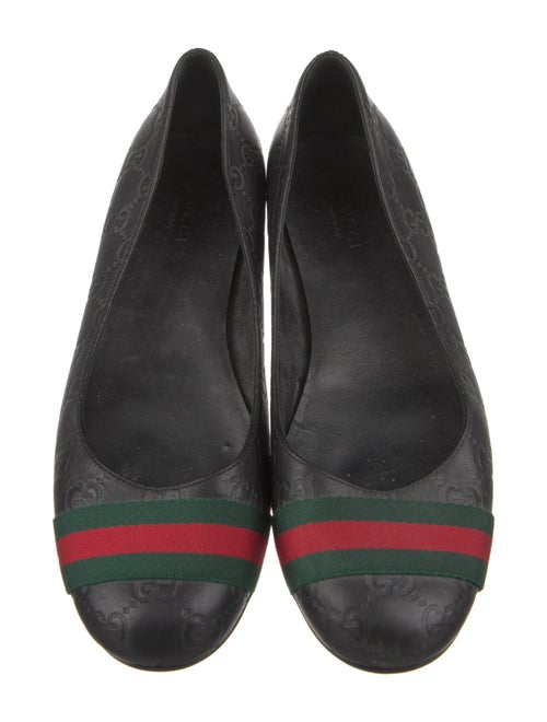Gucci Web Accent Leather Flats
