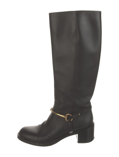 Gucci Horsebit Accent Leather Riding Boots