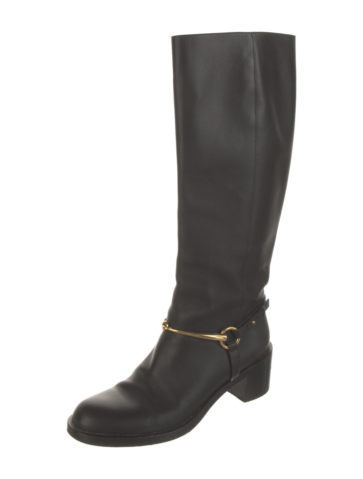 Gucci Horsebit Accent Leather Riding Boots