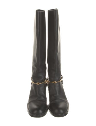 Gucci Horsebit Accent Leather Riding Boots