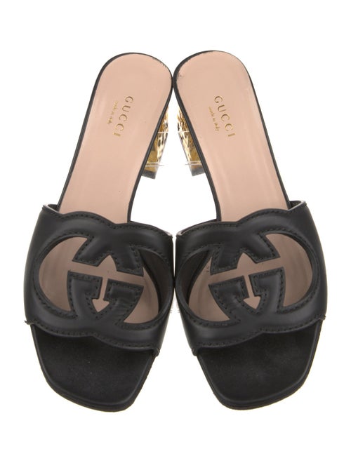 Gucci Interlocking G Logo Leather Slides