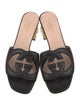 Gucci Interlocking G Logo Leather Slides