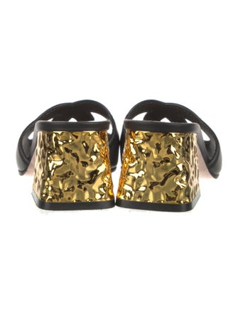 Gucci Interlocking G Logo Leather Slides