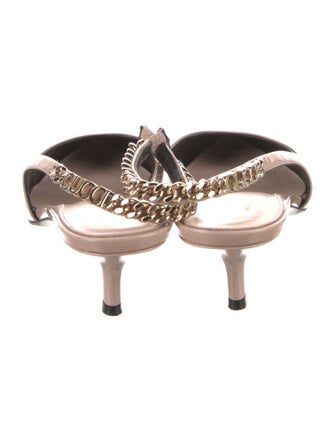 Gucci Patent Leather Chain-Link Accents Slingback Pumps