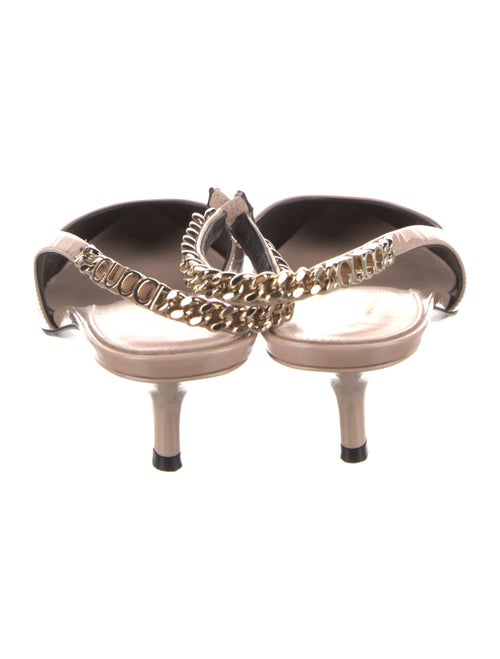Gucci Patent Leather Chain-Link Accents Slingback Pumps
