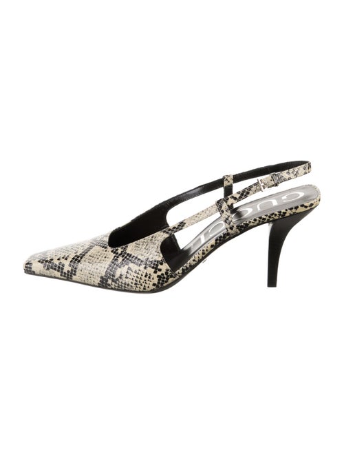 Gucci Snakeskin Animal Print Slingback Pumps
