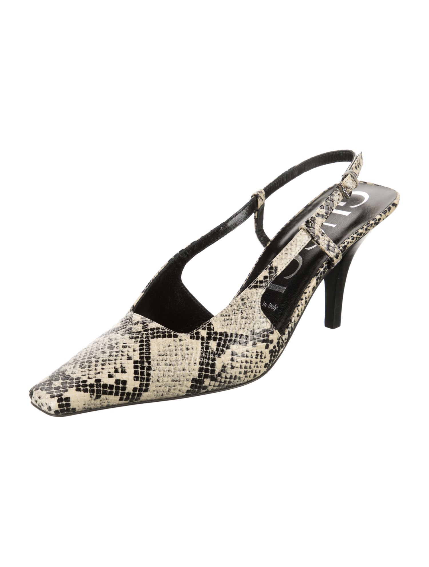 Gucci Snakeskin Animal Print Slingback Pumps